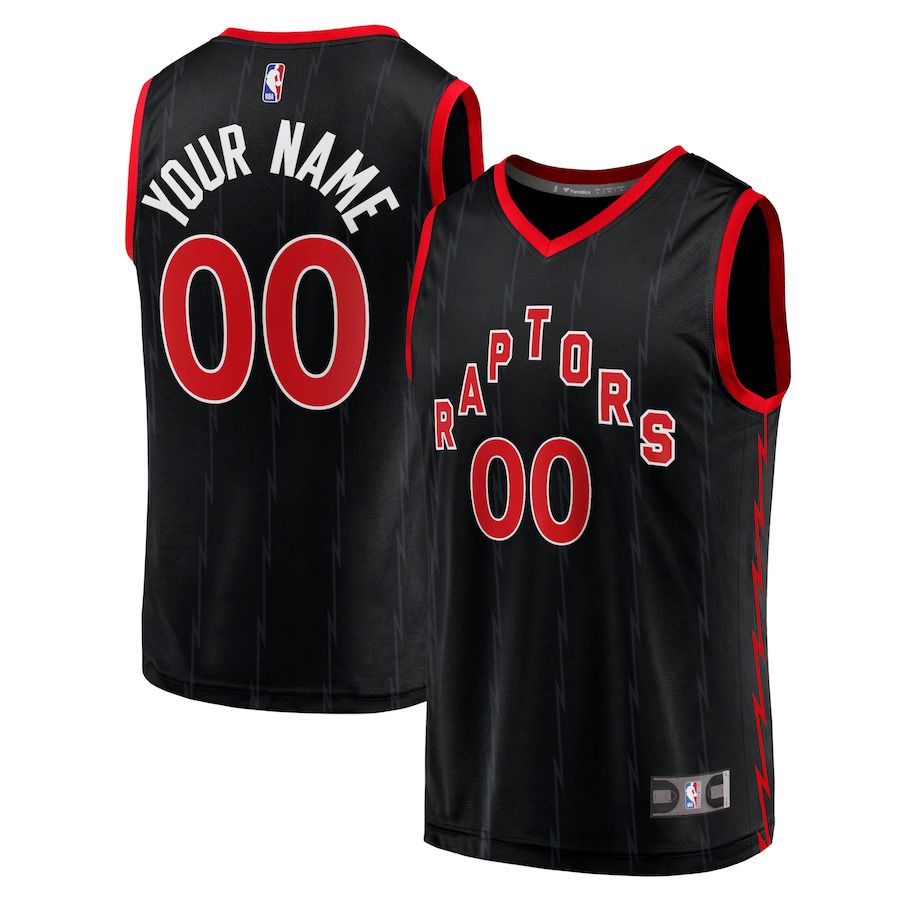 Men Toronto Raptors Fanatics Branded Black Fast Break Replica Custom NBA Jersey
